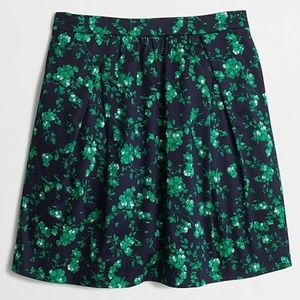 J. Crew Pocket Skirt Pleated Green Floral